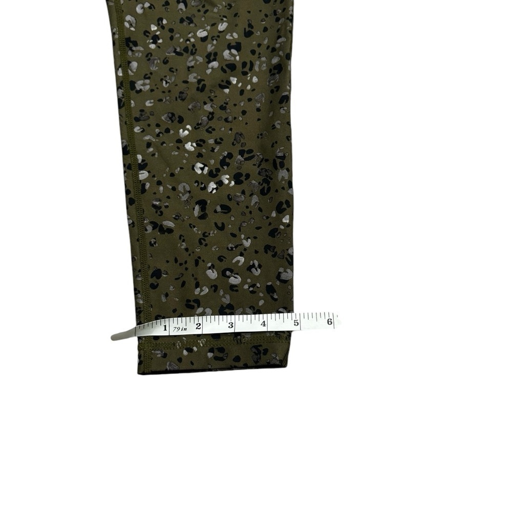 Zella Women’s Ultra High Waist Ankle Leggings Large Green Cheetah Print - Picture 6 of 10